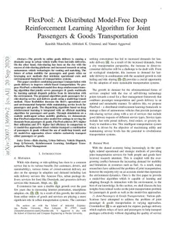 FlexPool: A Distributed Model-Free Deep Reinforcement Learning Algorithm
  for Joint Passengers & Goods Transportation