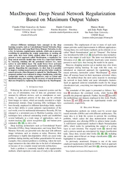 MaxDropout: Deep Neural Network Regularization Based on Maximum Output
  Values
