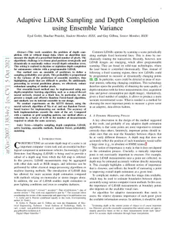 Adaptive LiDAR Sampling and Depth Completion using Ensemble Variance