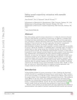 Online neural connectivity estimation with ensemble stimulation