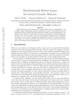 Distributionally Robust Losses for Latent Covariate Mixtures