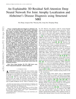 An Explainable 3D Residual Self-Attention Deep Neural Network FOR Joint
  Atrophy Localization and Alzheimer's Disease Diagnosis using Structural MRI