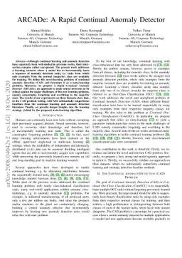 ARCADe: A Rapid Continual Anomaly Detector