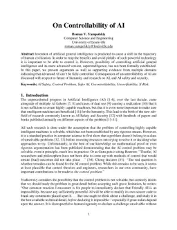 On Controllability of AI