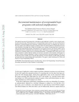 Incremental maintenance of overgrounded logic programs with tailored
  simplifications
