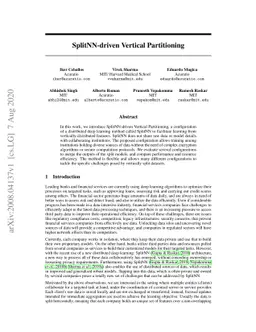 SplitNN-driven Vertical Partitioning