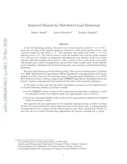 Improved Bounds for Distributed Load Balancing