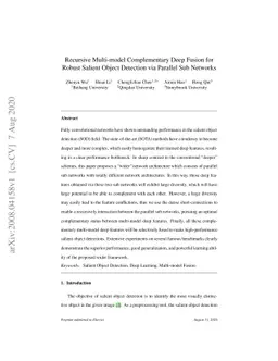 Recursive Multi-model Complementary Deep Fusion forRobust Salient Object
  Detection via Parallel Sub Networks