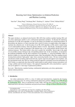 Boosting Ant Colony Optimization via Solution Prediction and Machine
  Learning