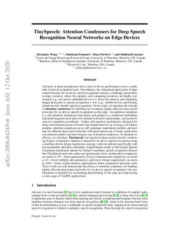 TinySpeech: Attention Condensers for Deep Speech Recognition Neural
  Networks on Edge Devices