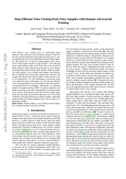 Data Efficient Voice Cloning from Noisy Samples with Domain Adversarial
  Training