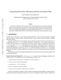 Concurrent Fixed-Size Allocation and Free in Constant Time