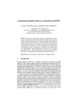 Exploring Navigation Styles in a FutureLearn MOOC
