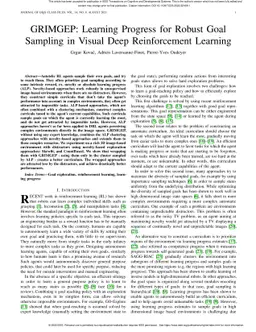GRIMGEP: Learning Progress for Robust Goal Sampling in Visual Deep
  Reinforcement Learning