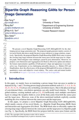 Bipartite Graph Reasoning GANs for Person Image Generation