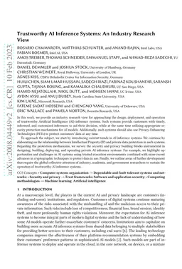 Trustworthy AI Inference Systems: An Industry Research View