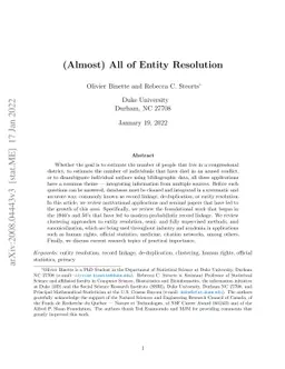 (Almost) All of Entity Resolution