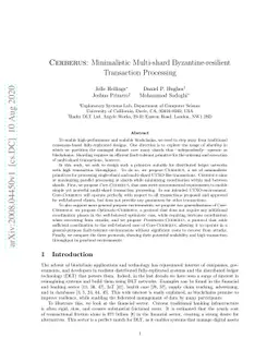 Cerberus: Minimalistic Multi-shard Byzantine-resilient Transaction
  Processing