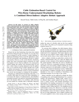 Cable Estimation-Based Control for Wire-Borne Underactuated Brachiating
  Robots: A Combined Direct-Indirect Adaptive Robust Approach