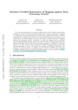 Intrinsic Certified Robustness of Bagging against Data Poisoning Attacks