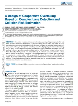 A Design of Cooperative Overtaking Based on Complex Lane Detection and
  Collision Risk Estimation