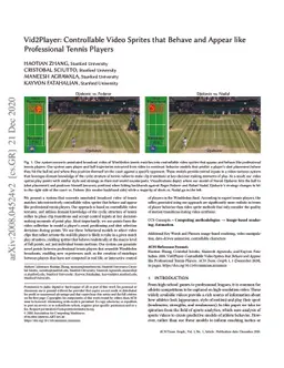 Vid2Player: Controllable Video Sprites that Behave and Appear like
  Professional Tennis Players