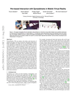 Pen-based Interaction with Spreadsheets in Mobile Virtual Reality