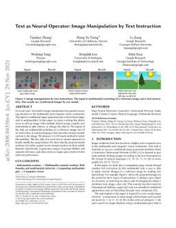 Text as Neural Operator: Image Manipulation by Text Instruction