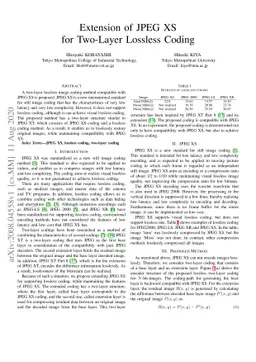 Extension of JPEG XS for Two-Layer Lossless Coding