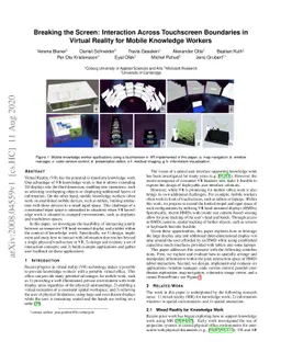 Breaking the Screen: Interaction Across Touchscreen Boundaries in
  Virtual Reality for Mobile Knowledge Workers