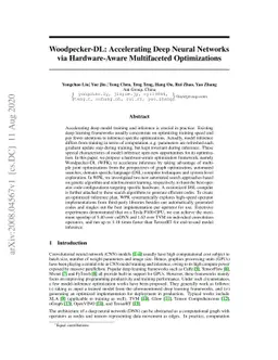 Woodpecker-DL: Accelerating Deep Neural Networks via Hardware-Aware
  Multifaceted Optimizations