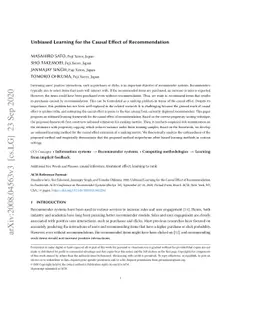 Unbiased Learning for the Causal Effect of Recommendation