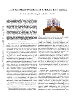 Model-Based Quality-Diversity Search for Efficient Robot Learning