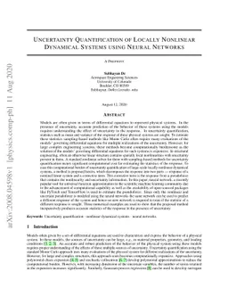 Uncertainty Quantification of Locally Nonlinear Dynamical Systems using
  Neural Networks