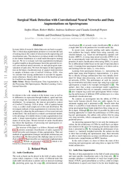 Surgical Mask Detection with Convolutional Neural Networks and Data
  Augmentations on Spectrograms