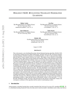 Holdout SGD: Byzantine Tolerant Federated Learning