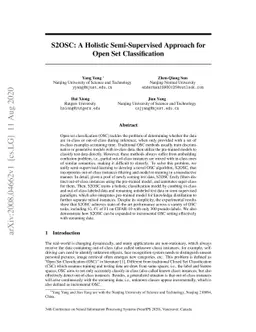 S2OSC: A Holistic Semi-Supervised Approach for Open Set Classification