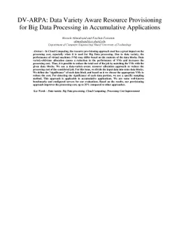 DV-ARPA: Data Variety Aware Resource Provisioning for Big Data
  Processing in Accumulative Applications