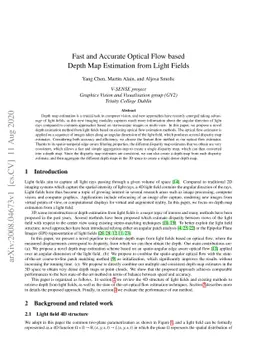 Fast and Accurate Optical Flow based Depth Map Estimation from Light
  Fields