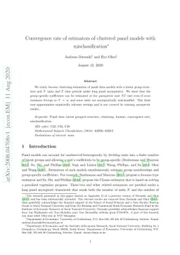 Convergence rate of estimators of clustered panel models with
  misclassification