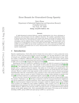 Error Bounds for Generalized Group Sparsity
