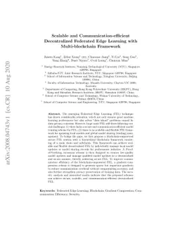 Scalable and Communication-efficient Decentralized Federated Edge
  Learning with Multi-blockchain Framework