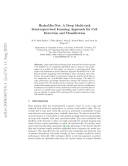 HydraMix-Net: A Deep Multi-task Semi-supervised Learning Approach for
  Cell Detection and Classification