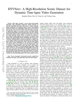DTVNet+: A High-Resolution Scenic Dataset for Dynamic Time-lapse Video
  Generation
