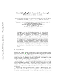 Identifying Implicit Vulnerabilities through Personas as Goal Models
