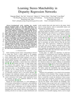 Learning Stereo Matchability in Disparity Regression Networks
