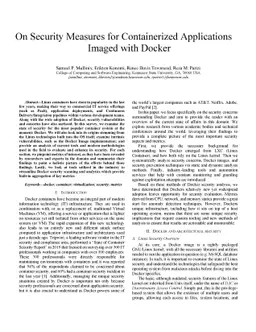 On Security Measures for Containerized Applications Imaged with Docker