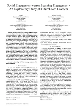 Social Engagement versus Learning Engagement -- An Exploratory Study of
  FutureLearn Learners