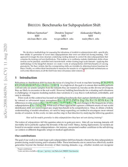 BREEDS: Benchmarks for Subpopulation Shift