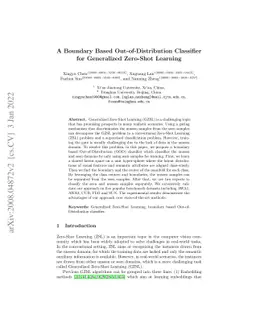 A Boundary Based Out-of-Distribution Classifier for Generalized
  Zero-Shot Learning